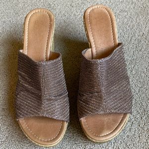 Seychelles awesome, leather-lined metallic wedges